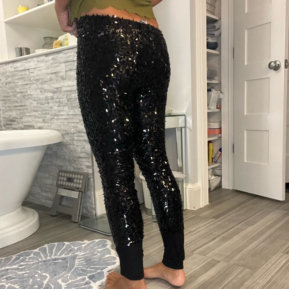 Black Sequin leggings size Small - Picture 8 of 9
